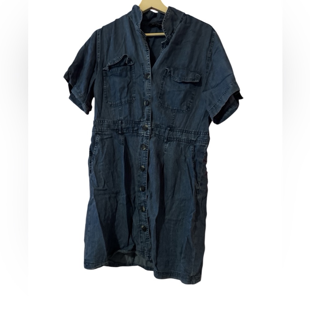 Velvet heart faux denim blue dress bohemian